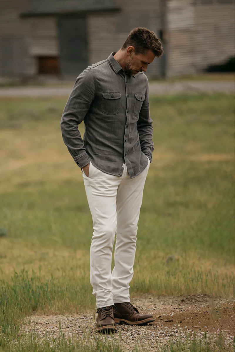 The Axe Slim Denit® Chino - Heather White - Image 4
