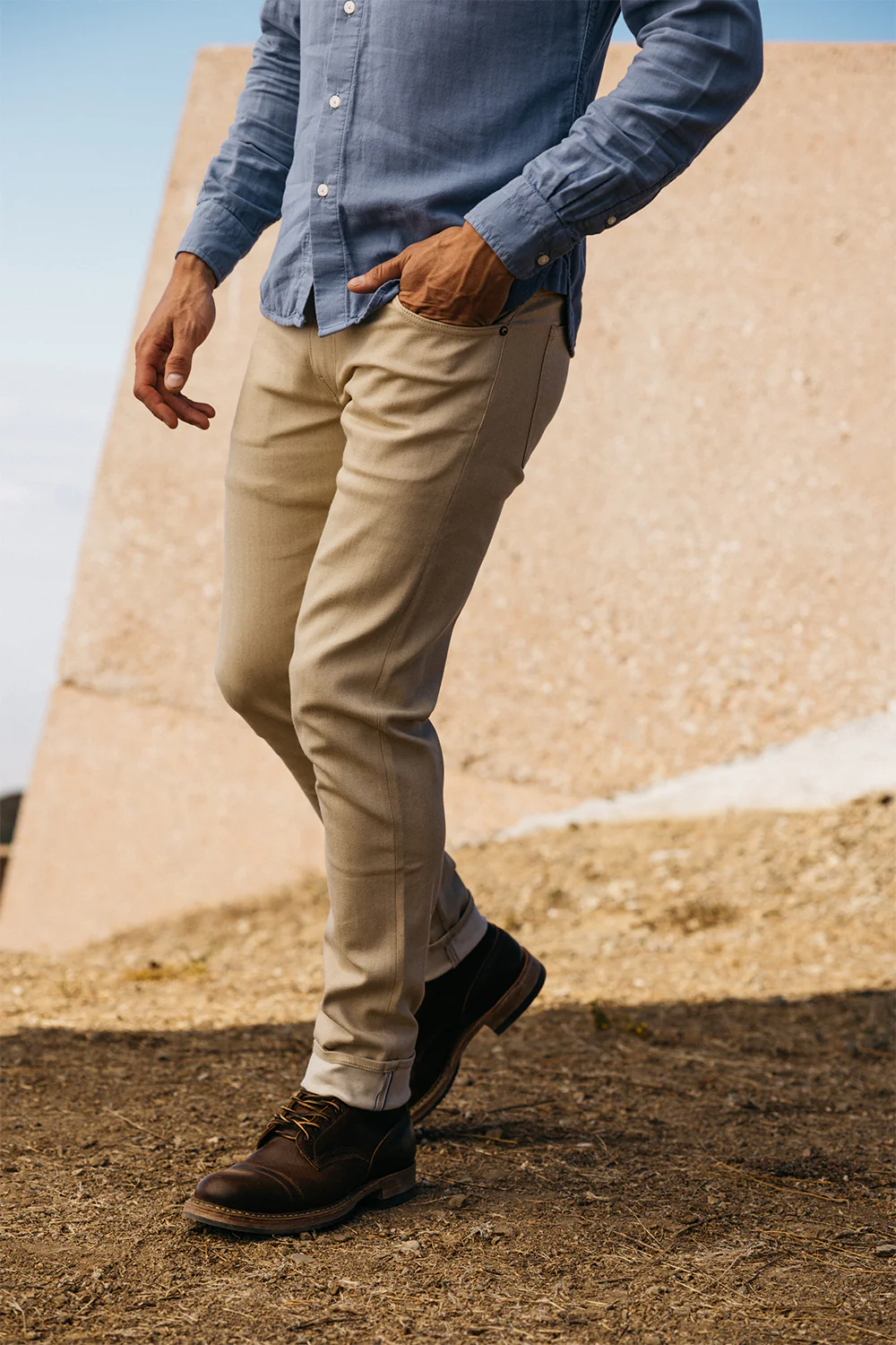 The Pen Slim - Beige Raw 10.5oz Selvedge - Image 6