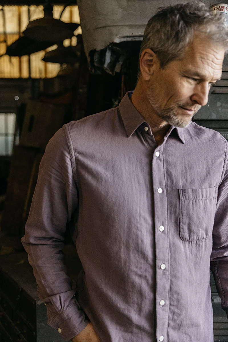 The Ripper Double Gauze Organic Cotton Shirt - Plum - Image 6