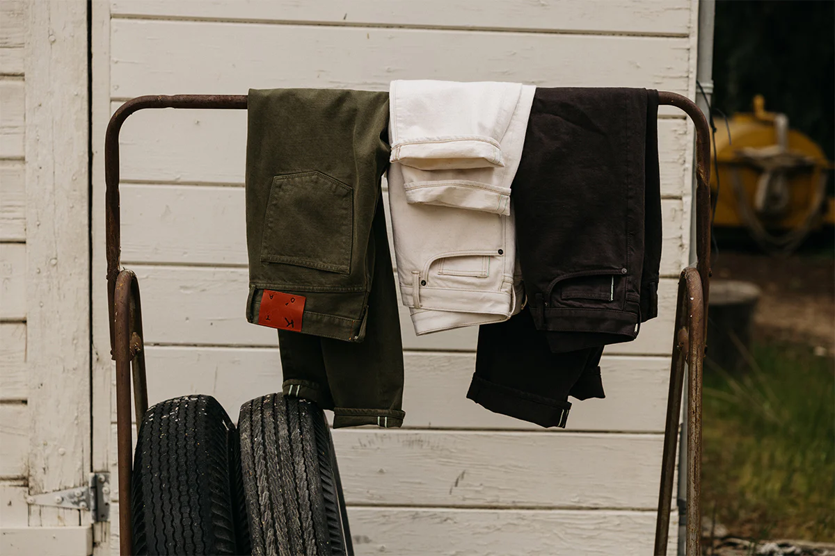 The Barrel Classic Straight Natural Slub - Military Green 14oz Selvedge - Image 3