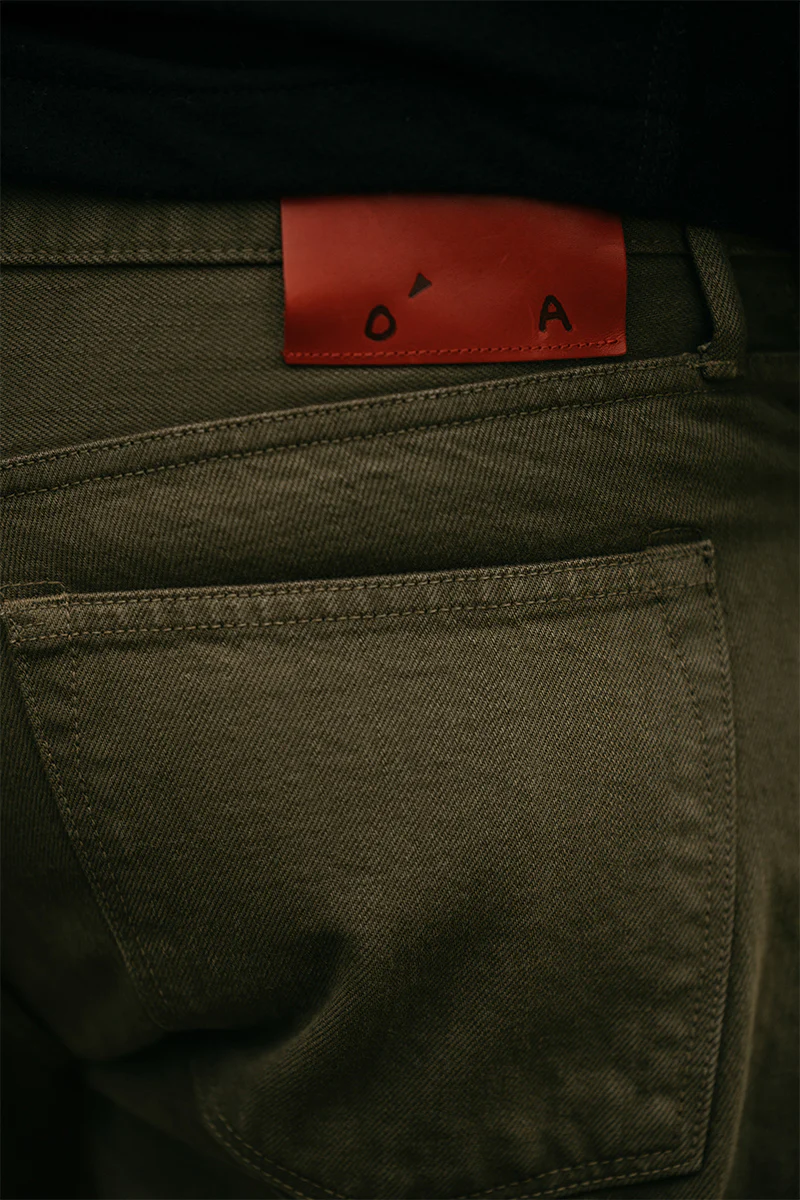 The Barrel Classic Straight Natural Slub - Military Green 14oz Selvedge - Image 4