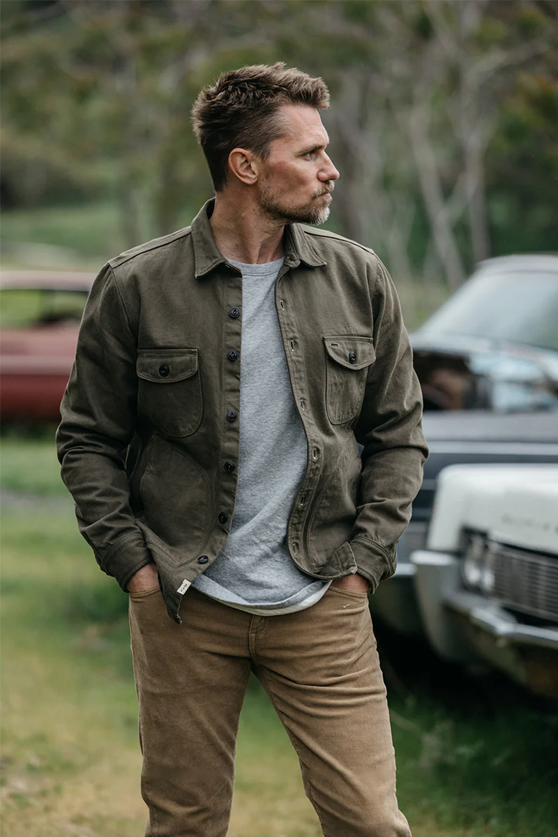 The Anvil Natural Slub - Military Green 14oz Selvedge - Image 5