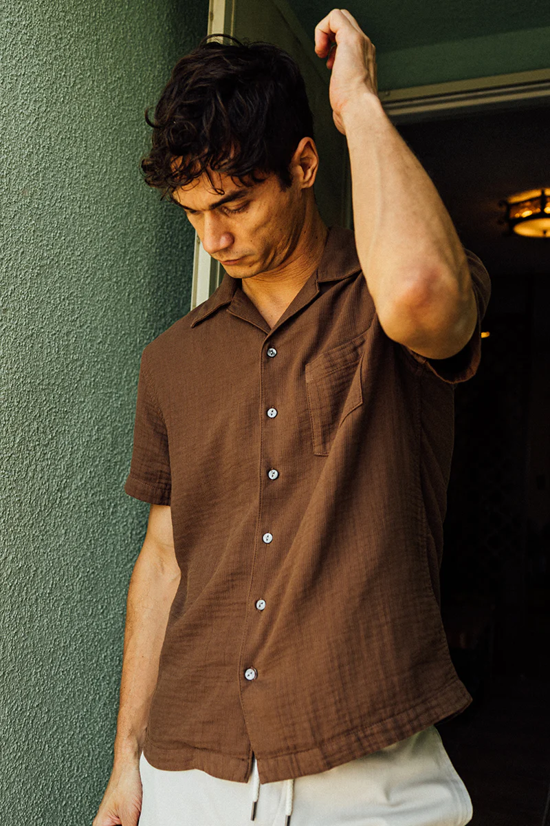The Wrench Waffle Double Gauze Shirt - Bourbon - Image 7