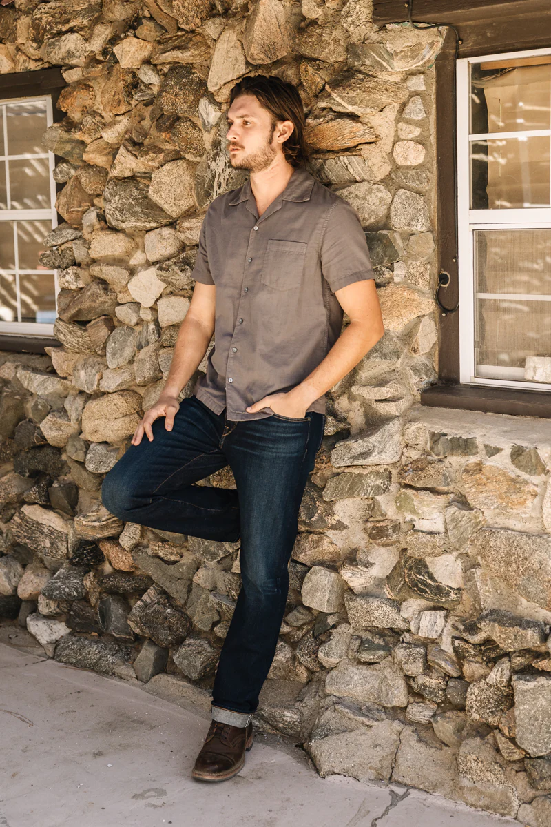 The Wrench Double Gauze Organic Cotton Shirt - Charcoal - Image 4
