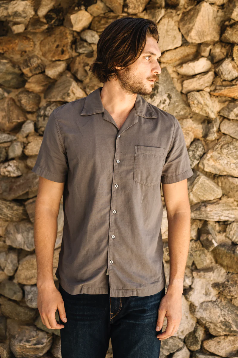 The Wrench Double Gauze Organic Cotton Shirt - Charcoal - Image 5