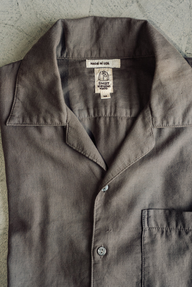 The Wrench Double Gauze Organic Cotton Shirt - Charcoal - Image 6