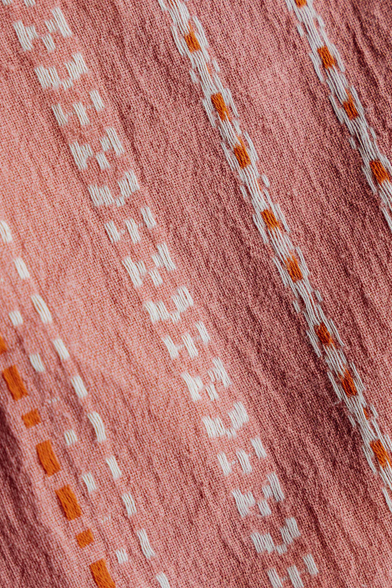 The Wrench Gauze Dobby Stripe Shirt - Salmon - Image 4