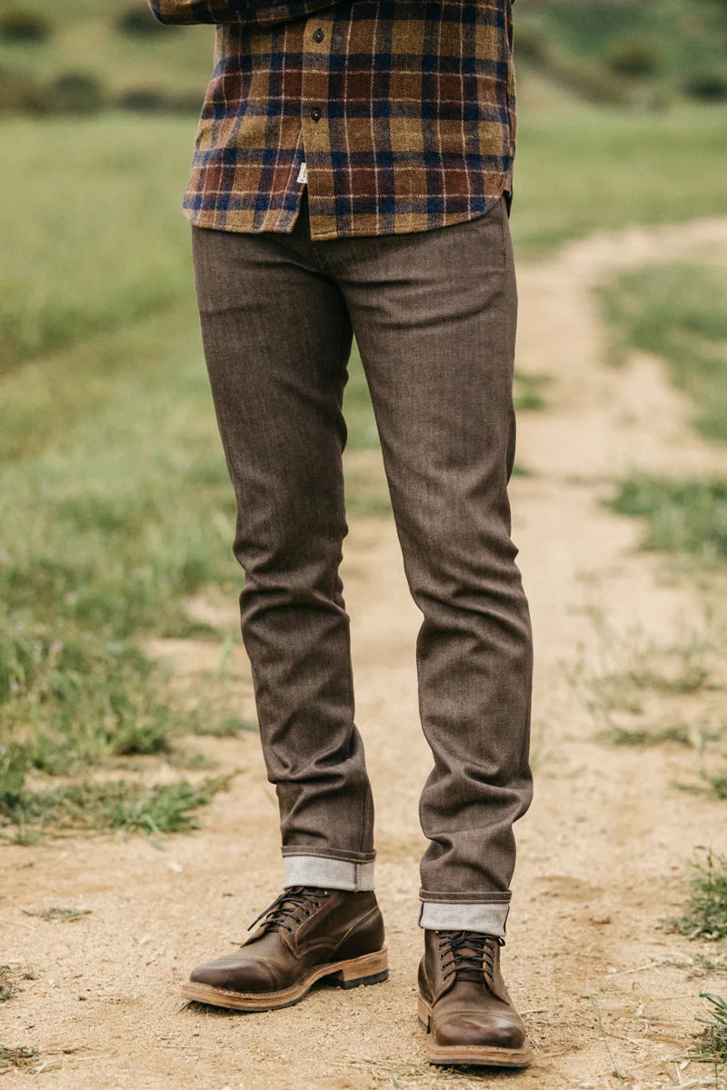 The Pen Slim - Brown Raw 10.5oz Selvedge
