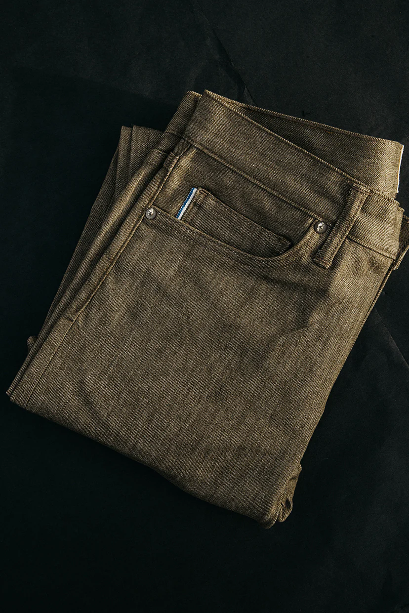 The Pen Slim - Dark Green Raw 10.5oz Selvedge - Image 5
