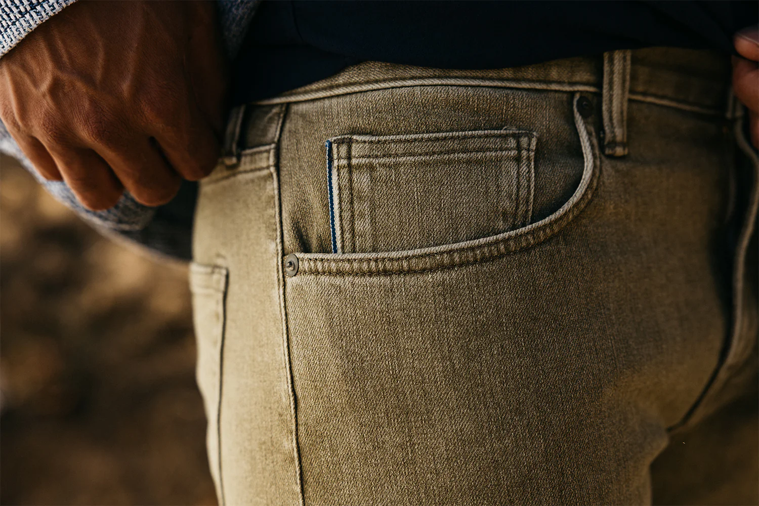 The Scissors Slim Tapered - Sage 10.5oz Selvedge - Image 3