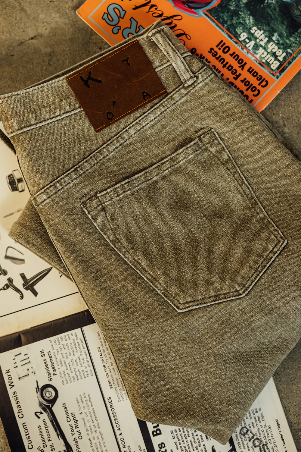 The Scissors Slim Tapered - Sage 10.5oz Selvedge - Image 4