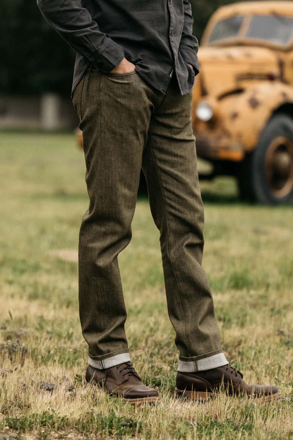 The Hammer Straight - Dark Green Raw 10.5oz Selvedge - Image 5